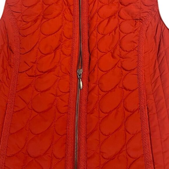 Chico's Orange Quilted Full Zip Pockets Vest Size Small - Picture 5 of 10